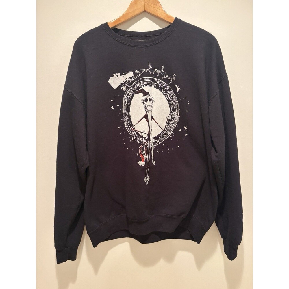 Disney Nightmare Before Christmas Sweatshirt Mens XL Black Jack Skellington